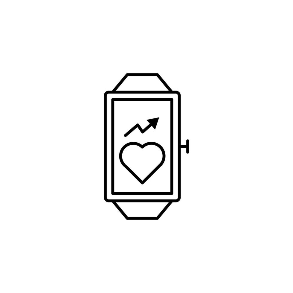 cardio app, smartwatch, medical equipment vector icon illustration