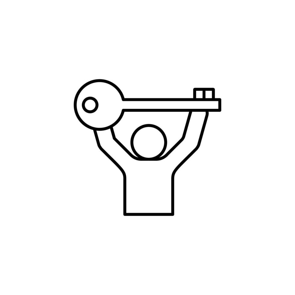 Key, man vector icon illustration