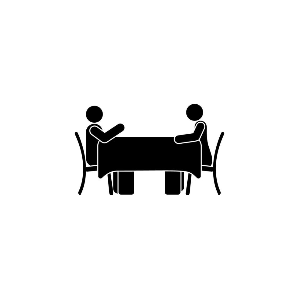 couple at table vector icon illustration