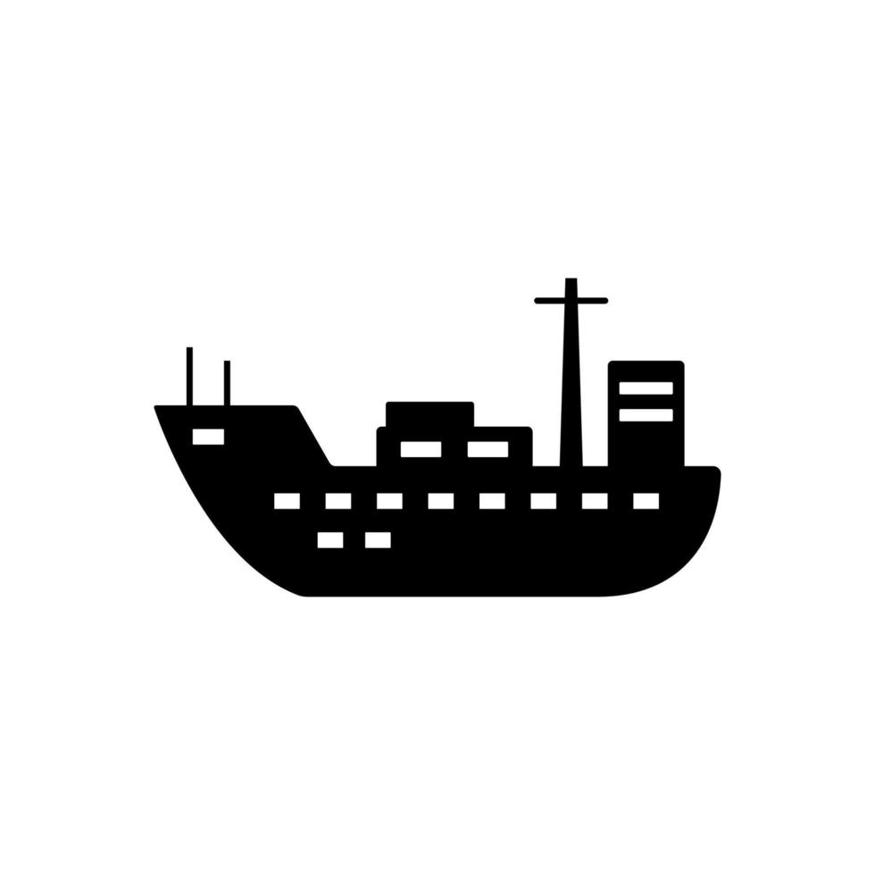 Water transport, cargo ship vector icon illustration