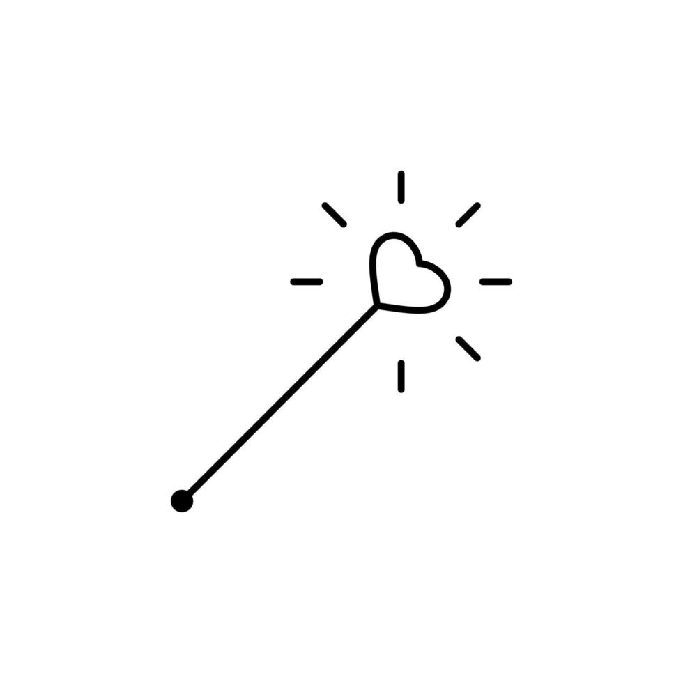 magic stick heart vector icon illustration