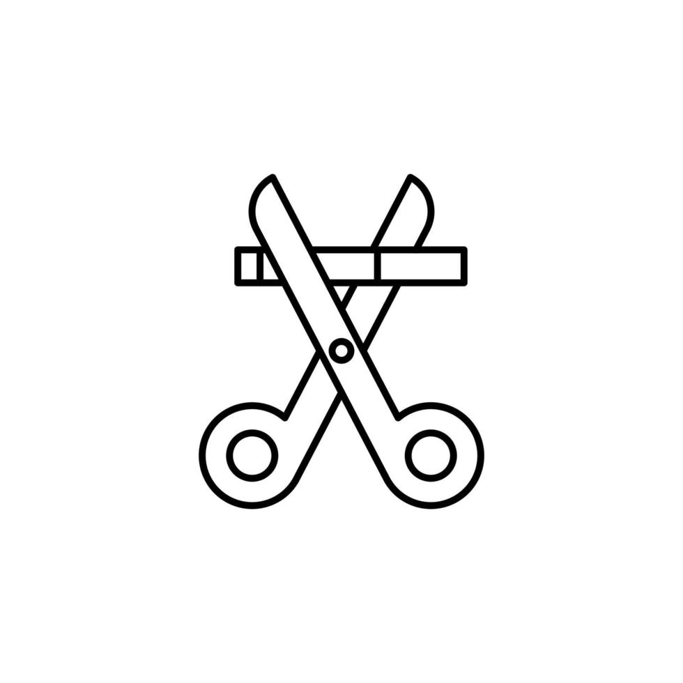 Scissors, cigarette vector icon illustration