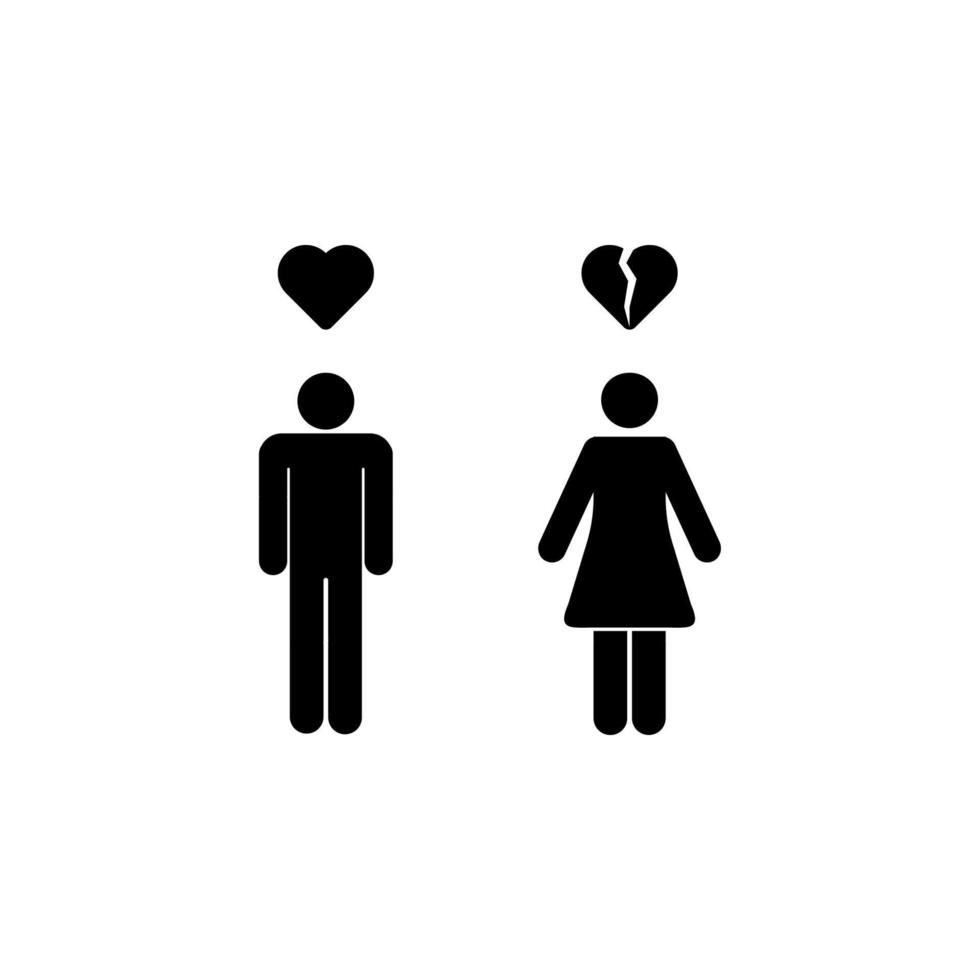 the guy broke the heart of the girl vector icon illustration