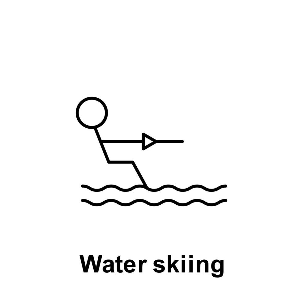 Water skiing vector icon illustration