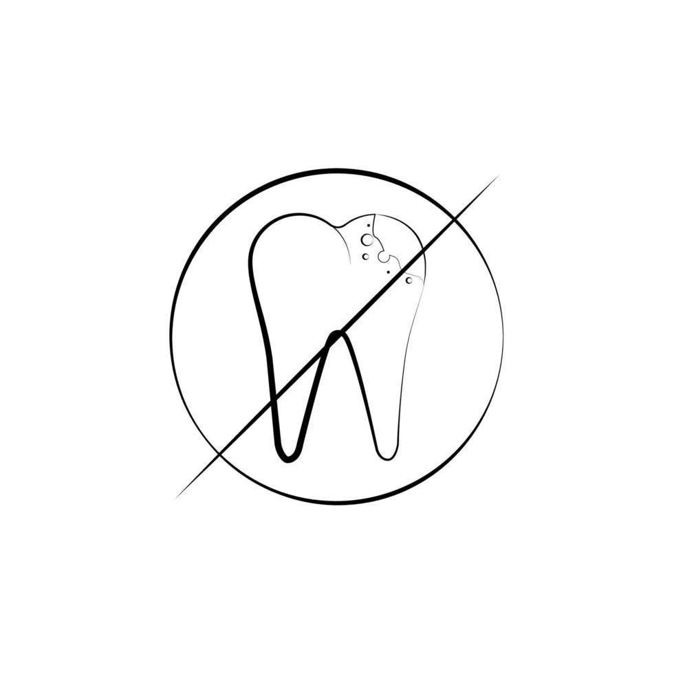 ban, tooth vector icon illustration