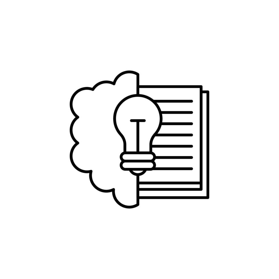 brain and light bulb vector icon illustration