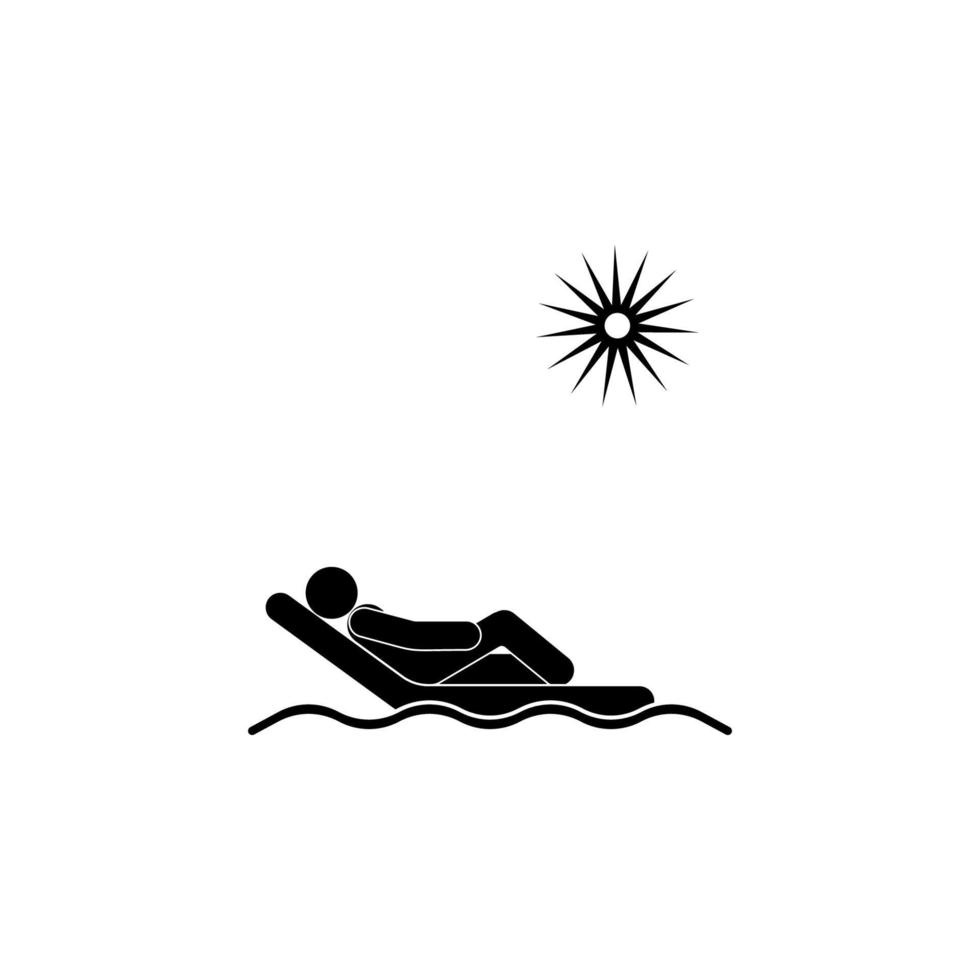 sunbath vector icon illustration