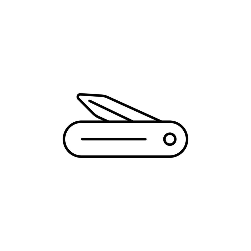 folding knife line vector icon illustration