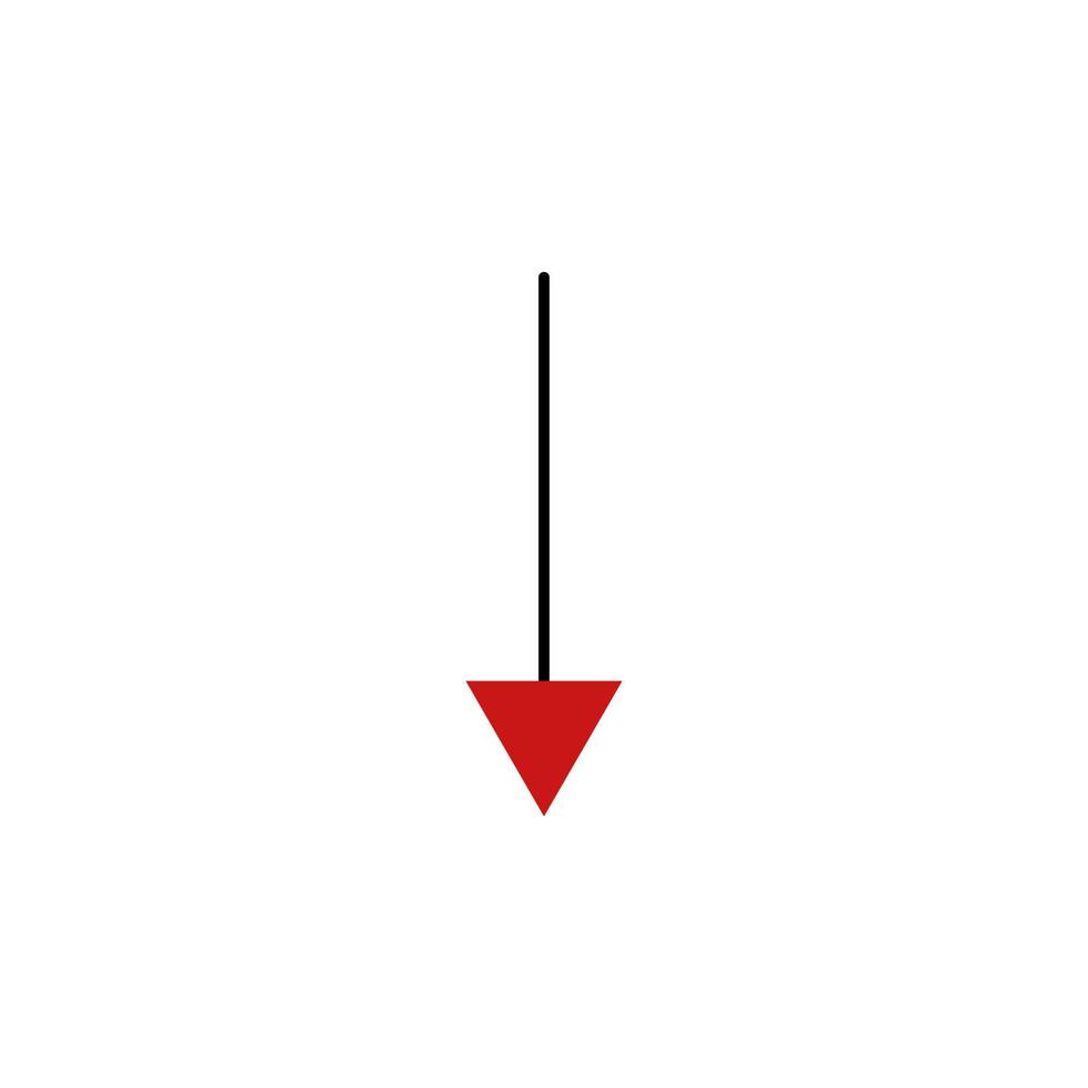 arrow down vector icon illustration