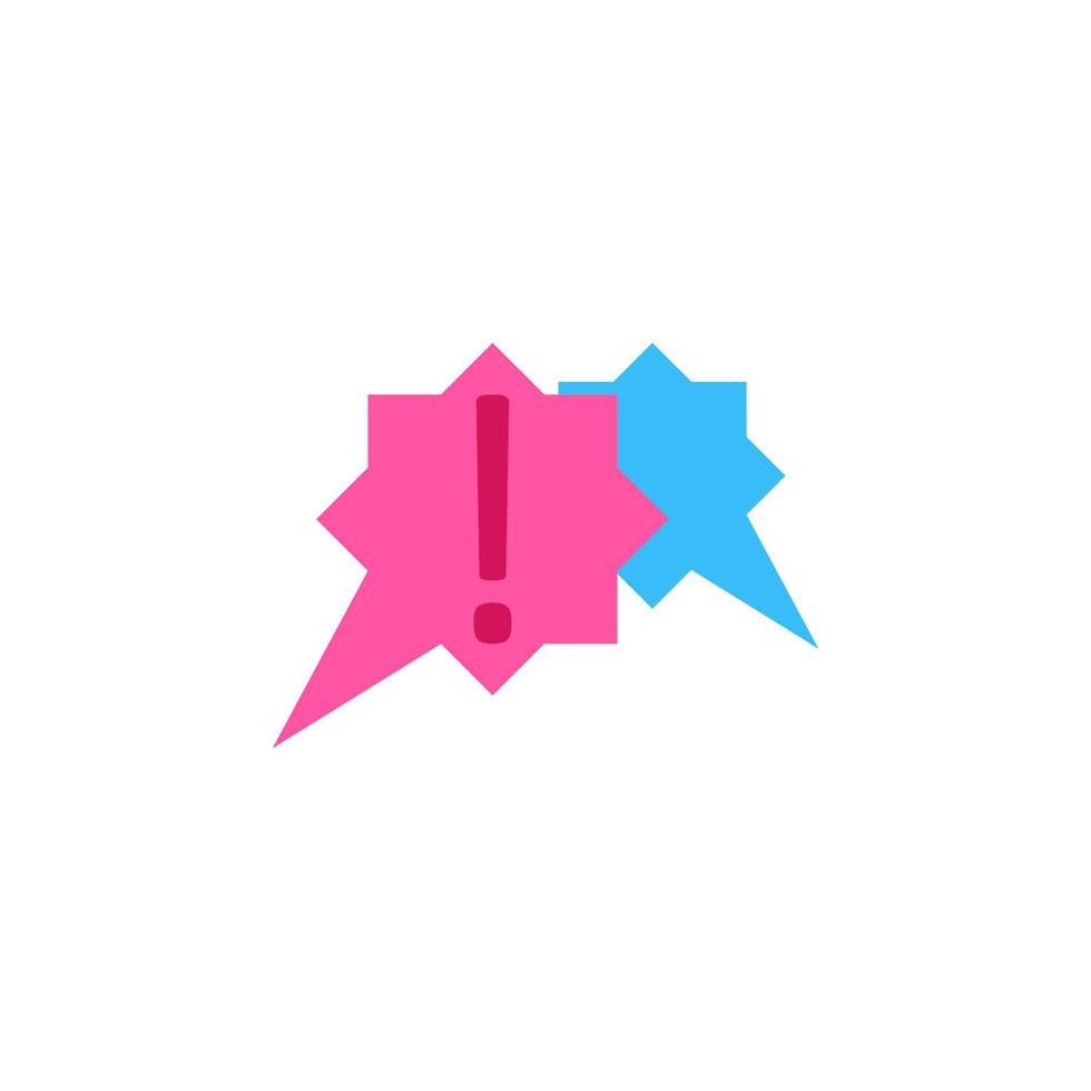 Chat, shout color vector icon illustration