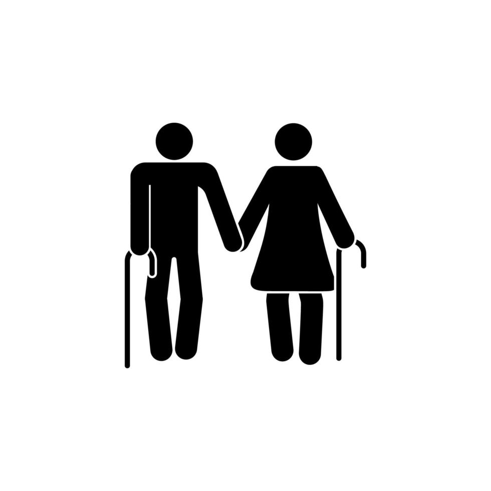 elderly couple vector icon illustration