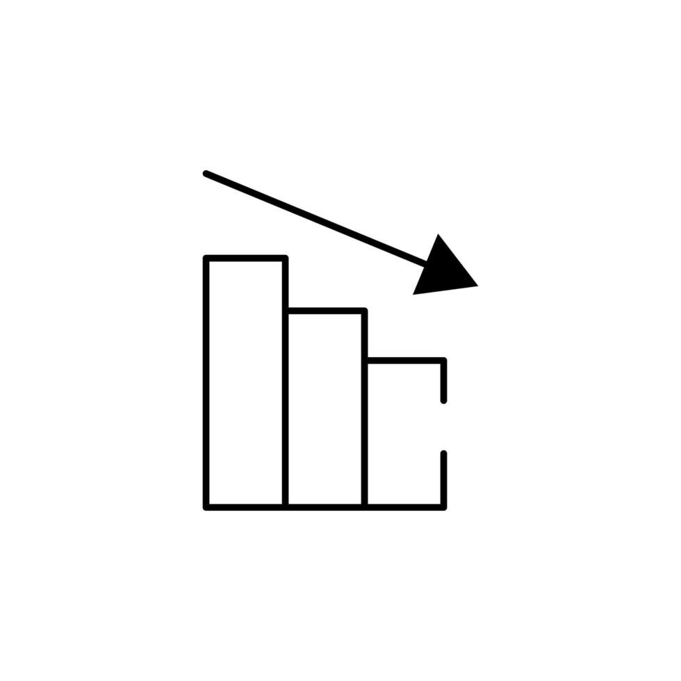 decrease, down, financial vector icon illustration