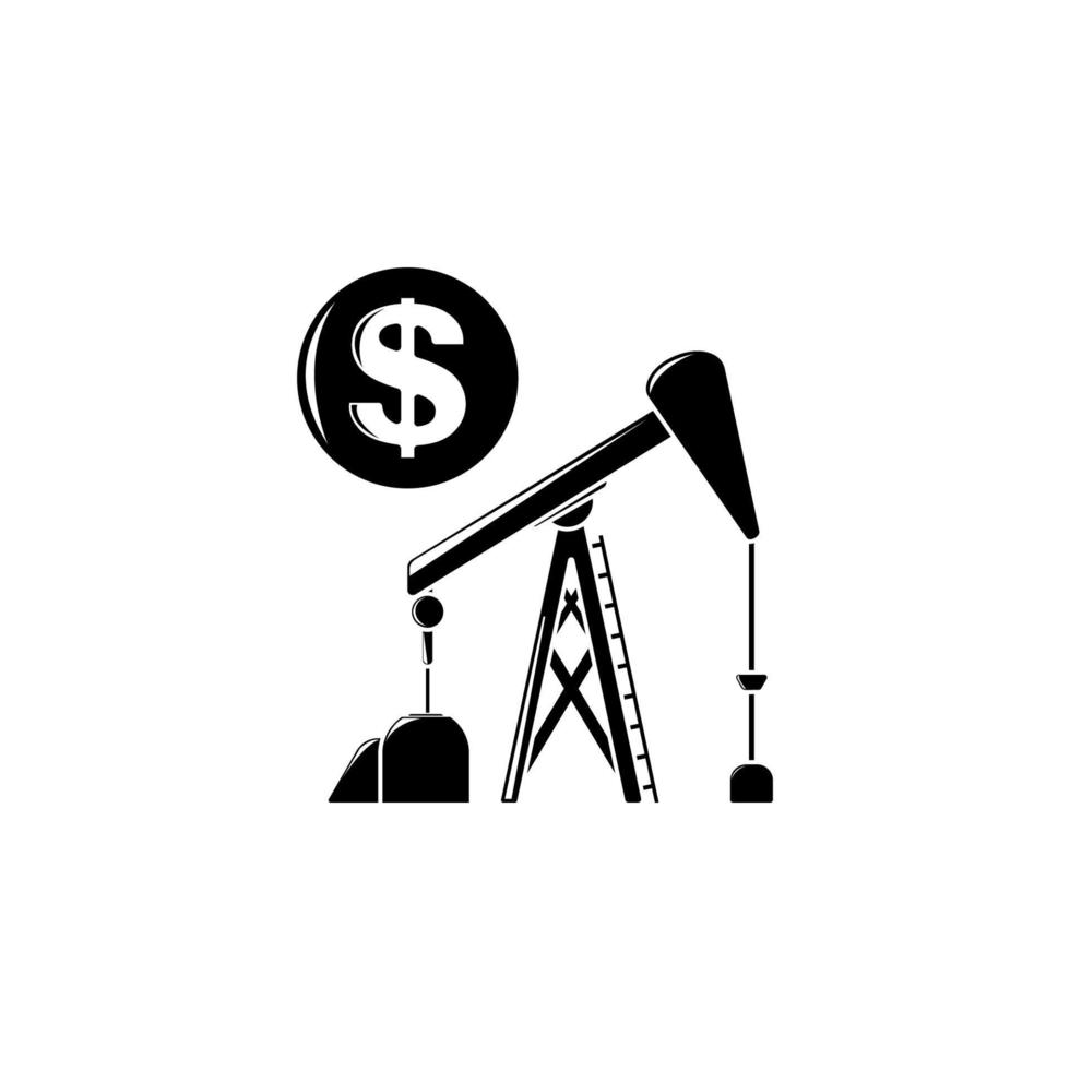 oil rigs and dollar vector icon illustration