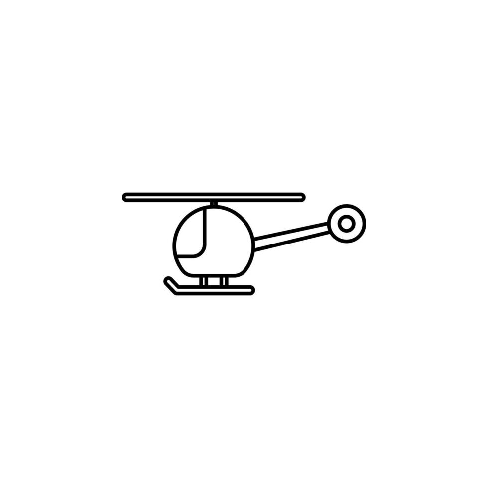 child helicopter line vector icon illustration