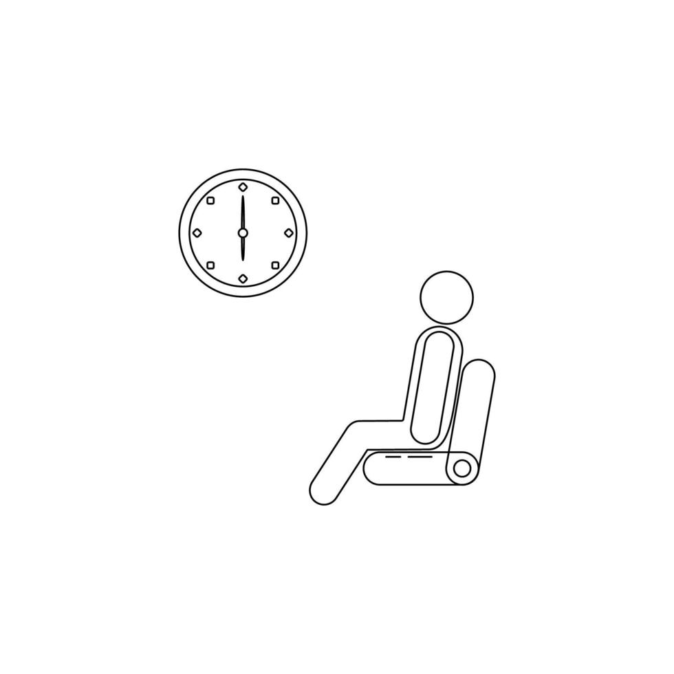 a person is waiting for his flight vector icon illustration