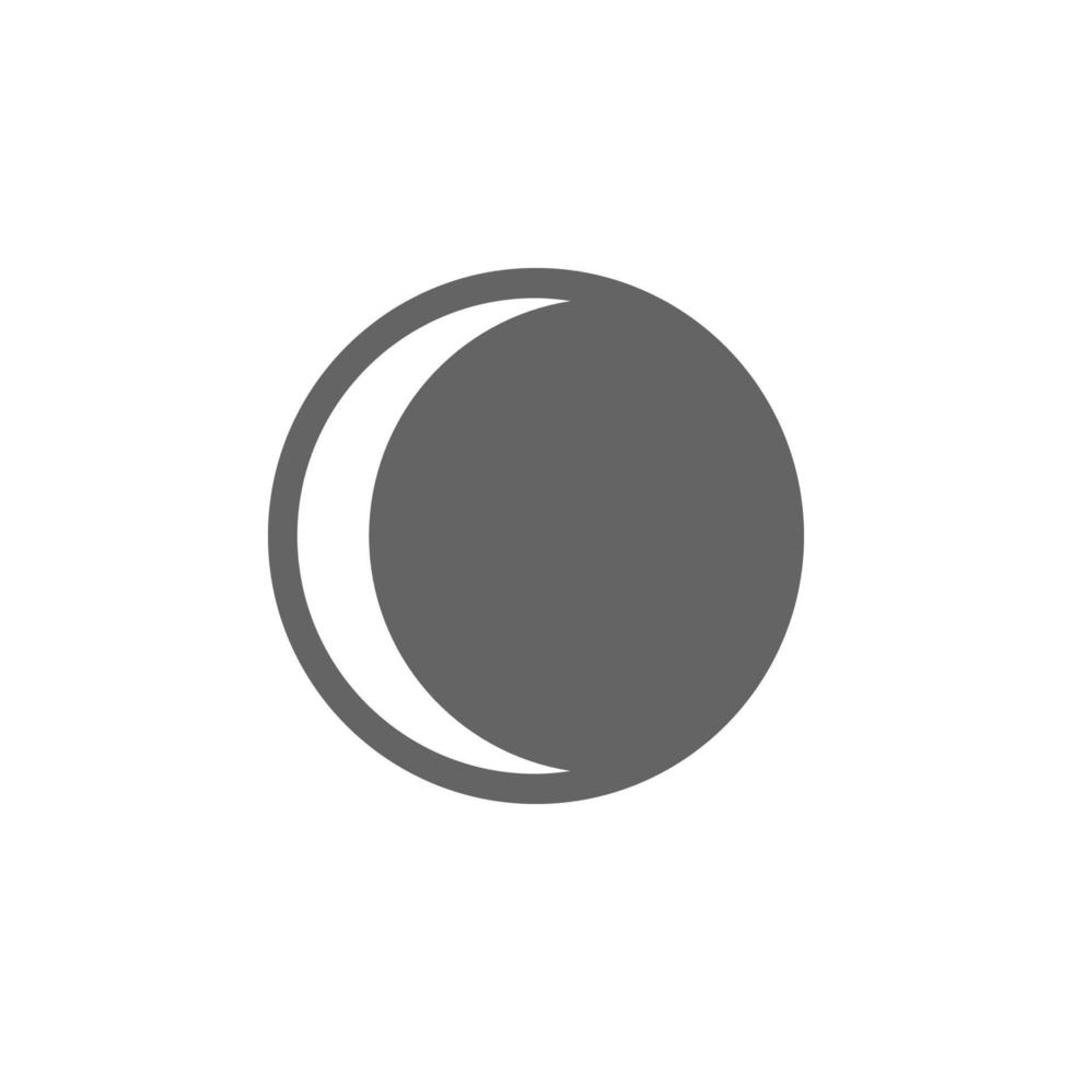 Crescent, half-moon vector icon illustration