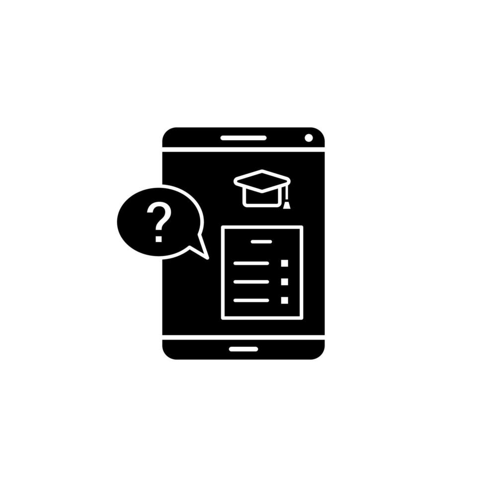 Smartphone test question mark vector icon illustration