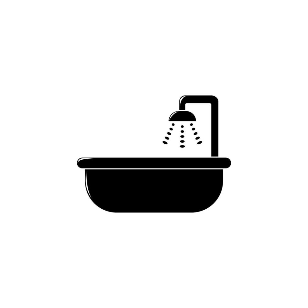 bath with shower vector icon illustration