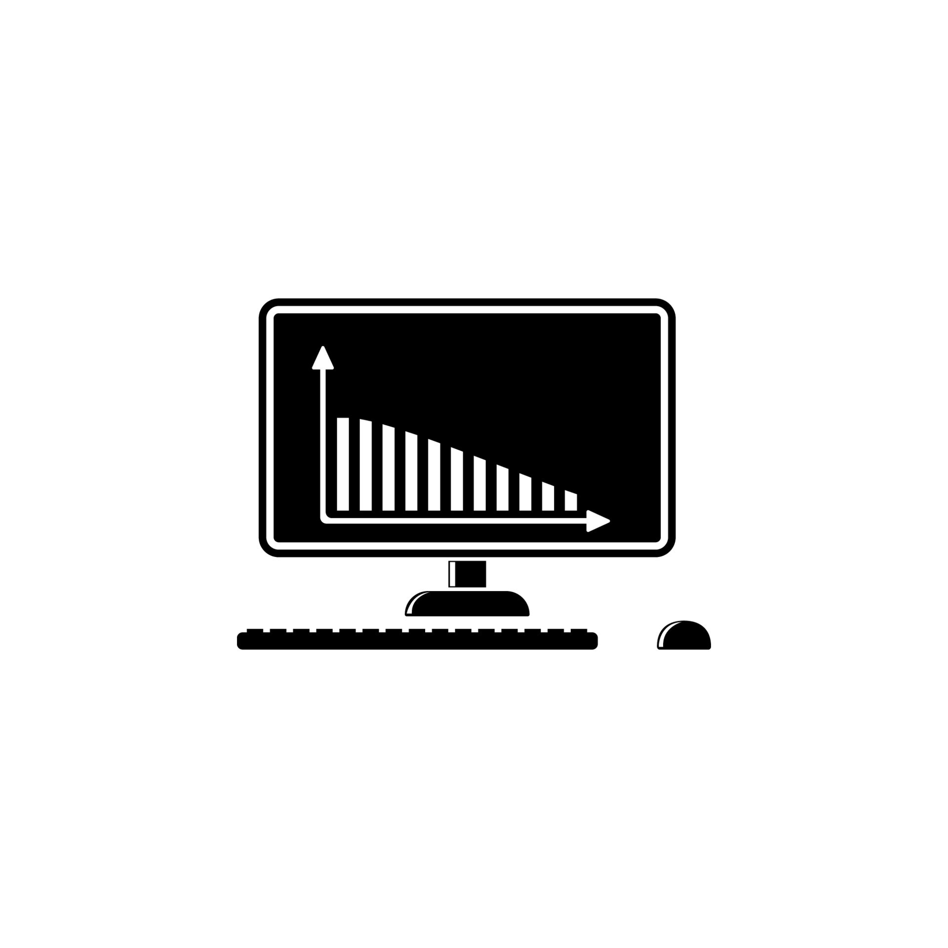 graph on the monitor screen vector icon illustration 23198648 Vector ...