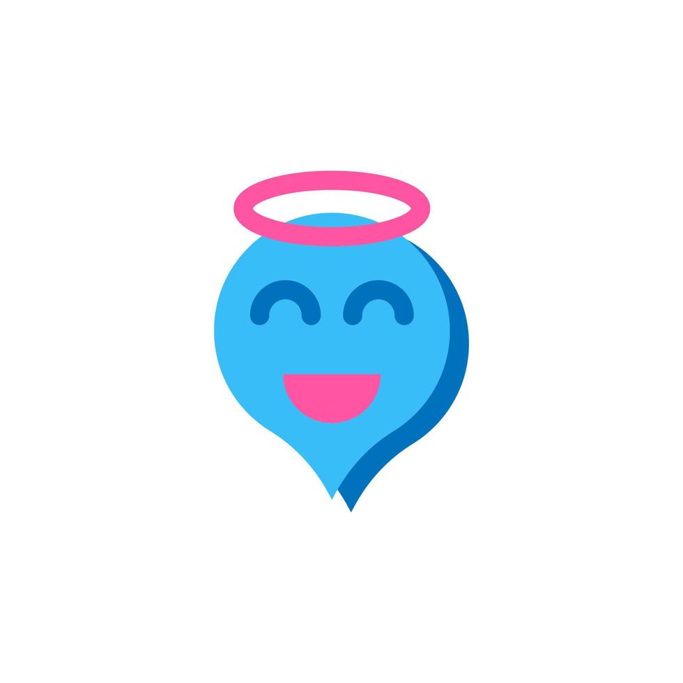Chat, angel color vector icon illustration