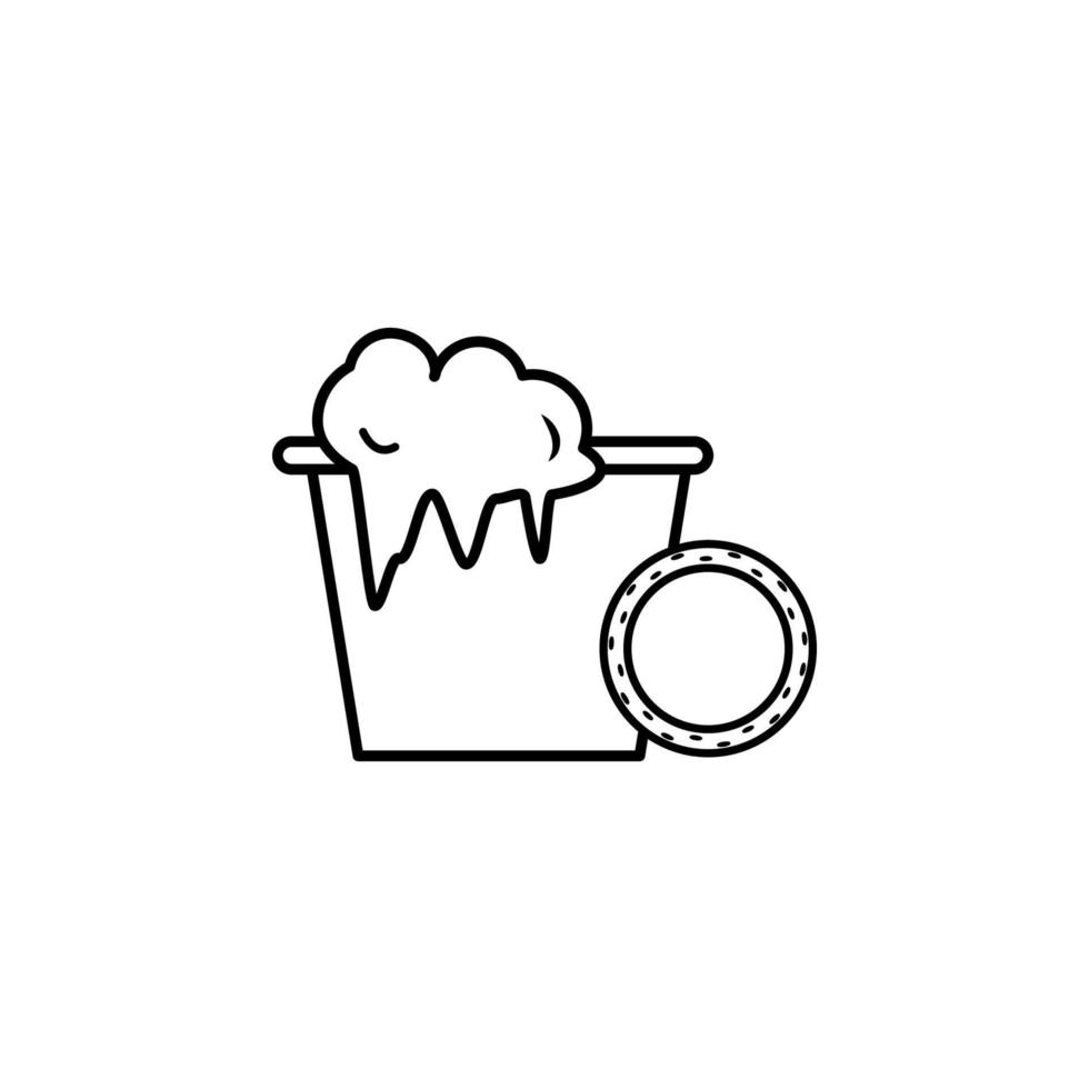 cleanliness, liquid cleaner, paper towel, scrubbing vector icon illustration