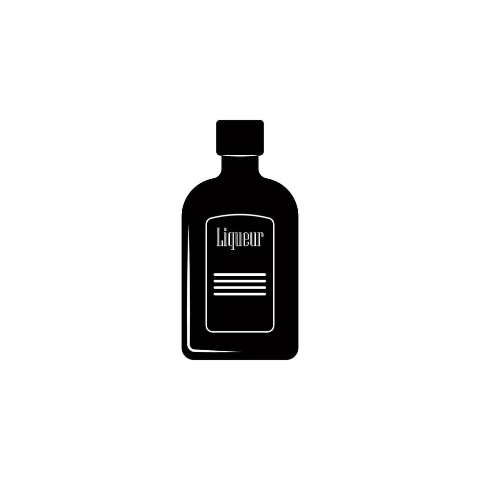 bottle of liquor vector icon illustration