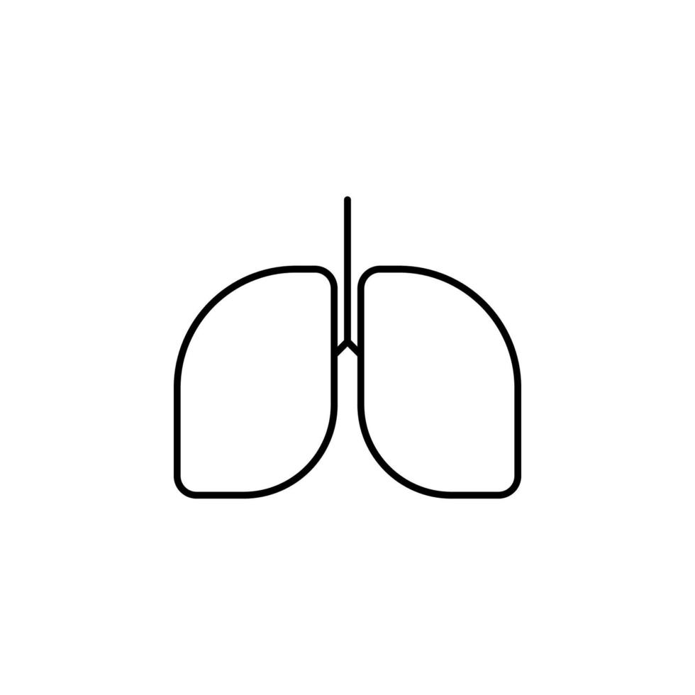 organ lungs line vector icon illustration