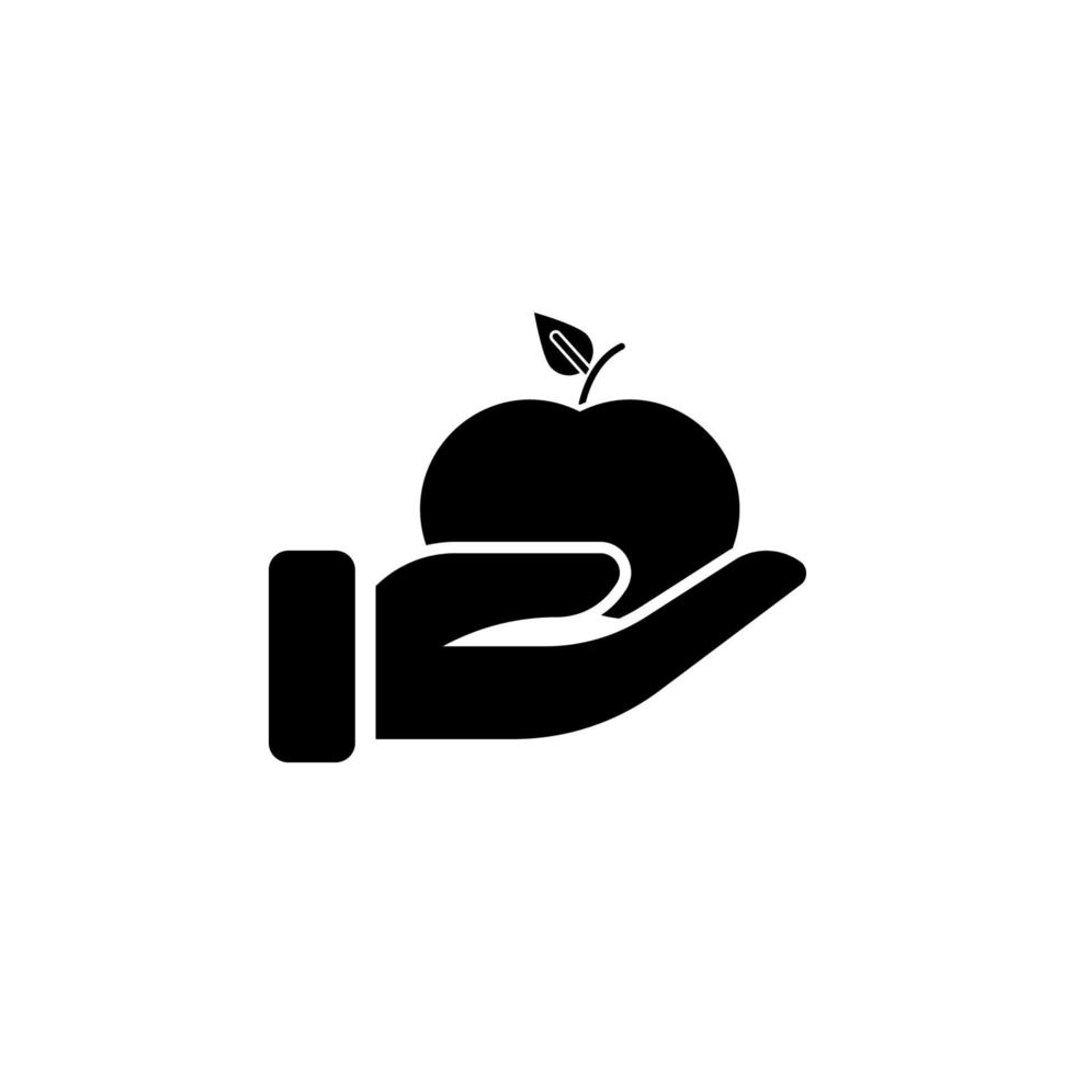 manzana, mano vector icono ilustración