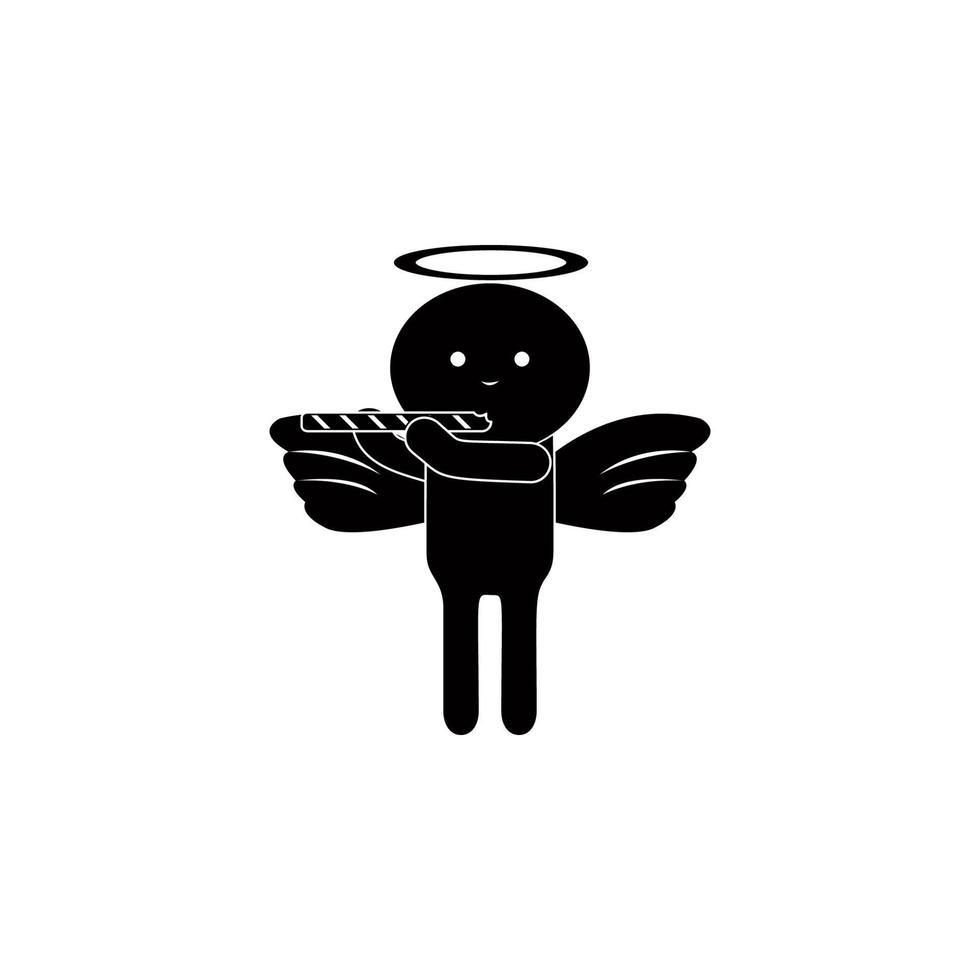 angel with a sweet stick vector icon illustration