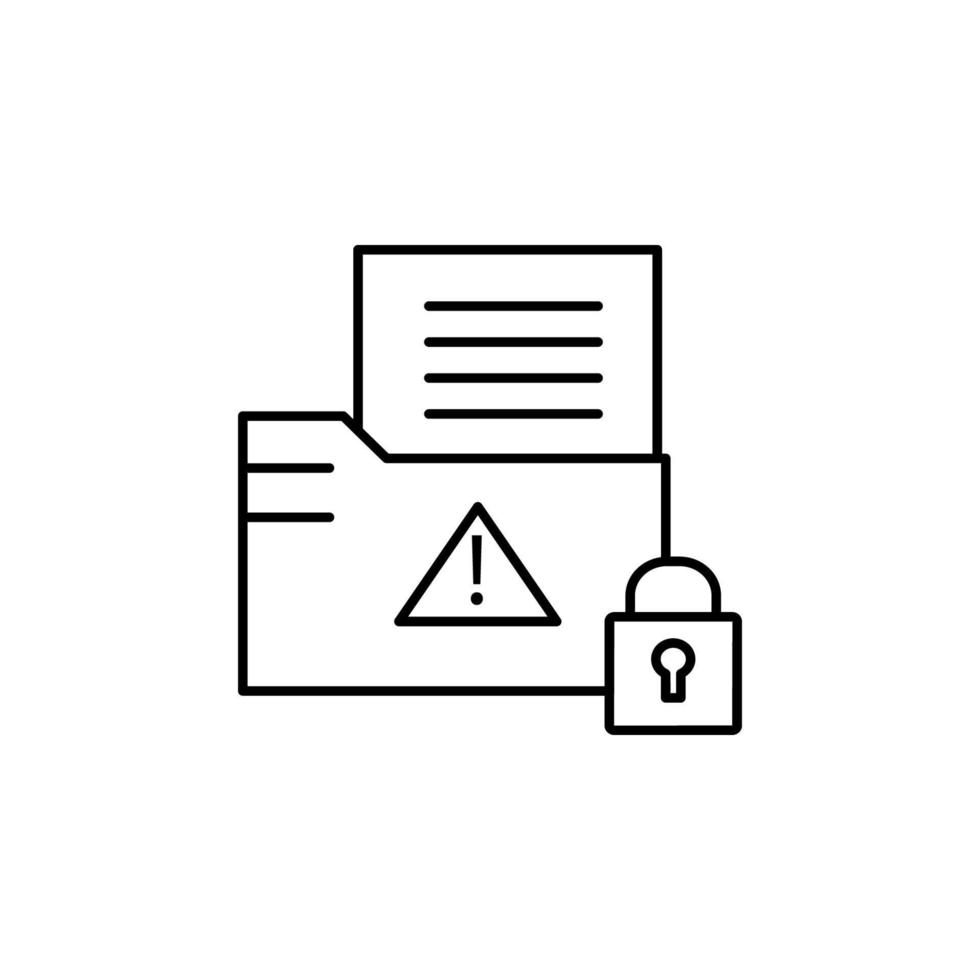 Lock document folder vector icon illustration