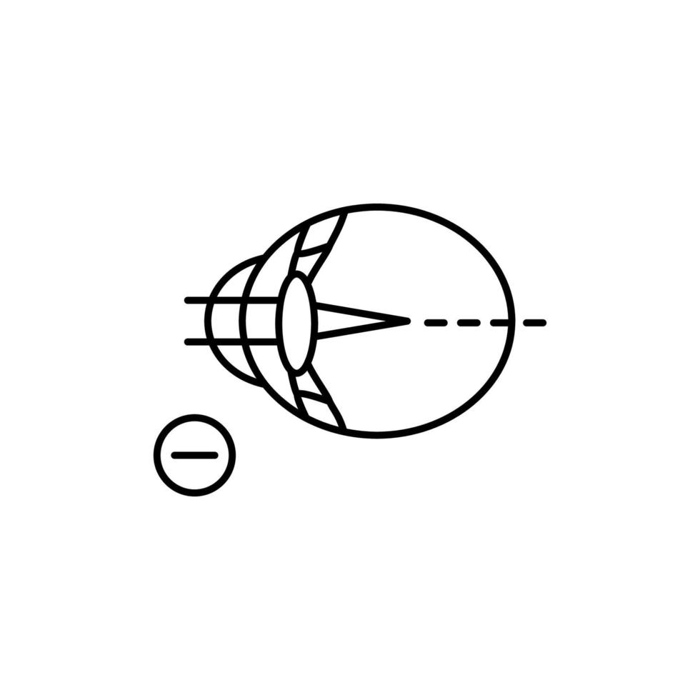 Myopia eye vector icon illustration