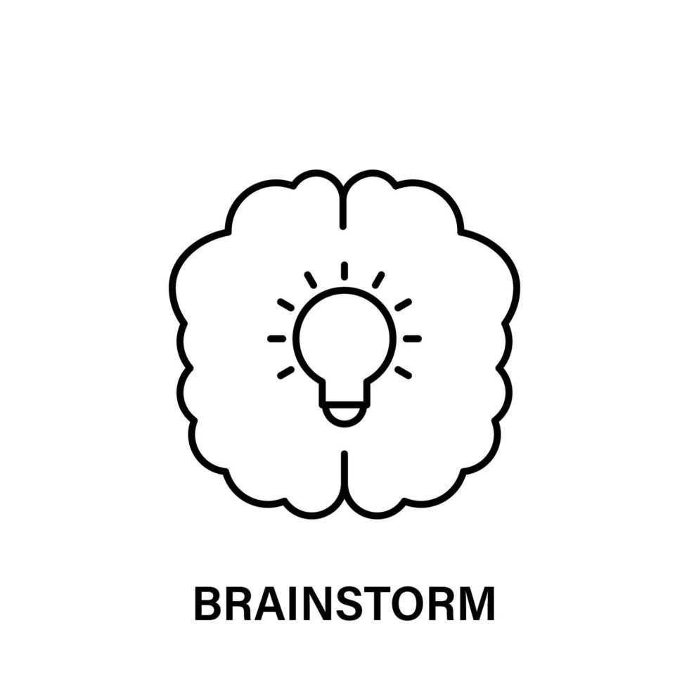 brain, bulb, brainstorm vector icon illustration