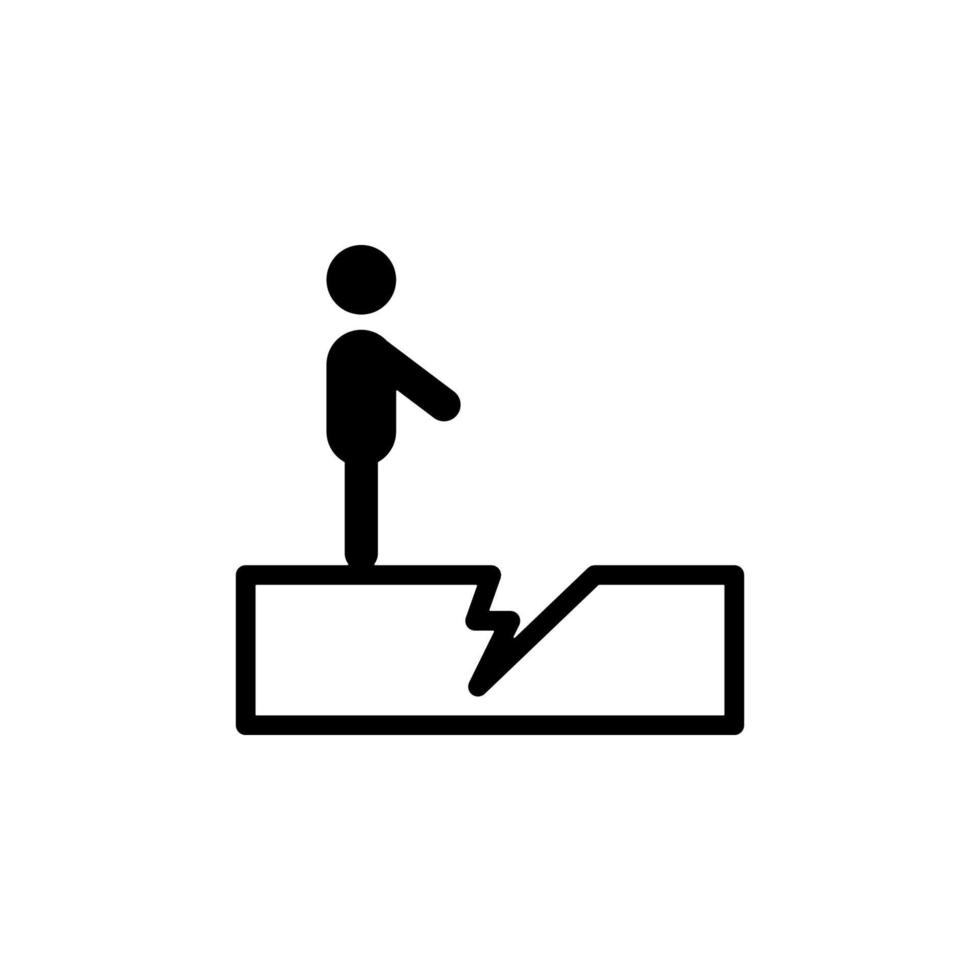 Man earthquake sign vector icon illustration