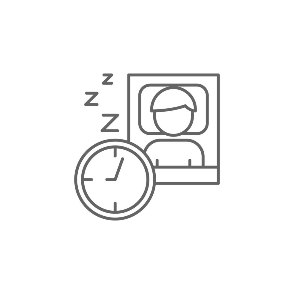 durmiendo, hora administración vector icono ilustración