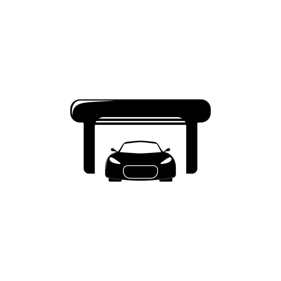 car in the garage vector icon illustration