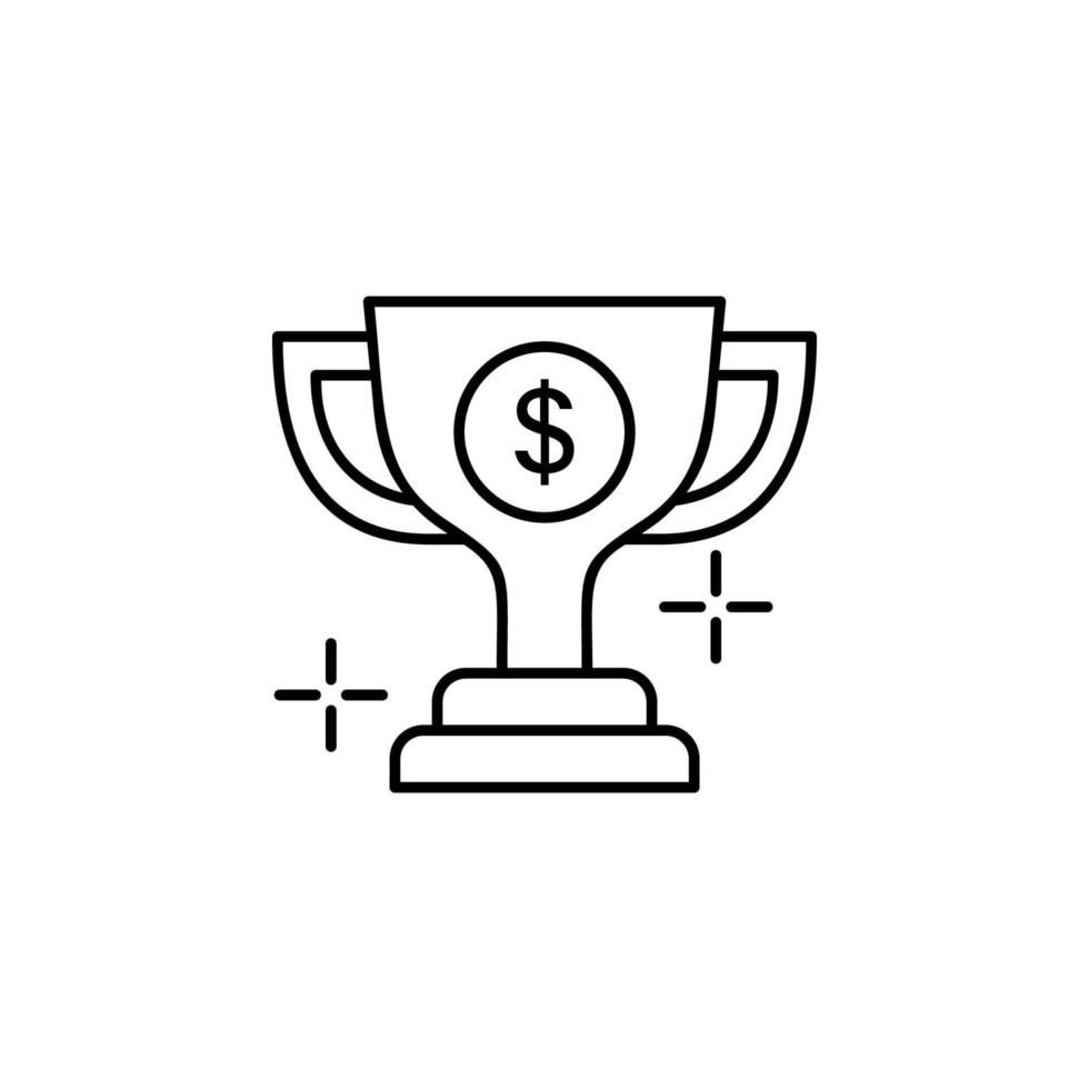 Prize money linear vector icon illustration