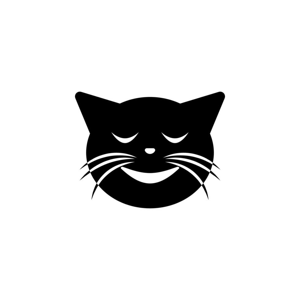 satisfied cat vector icon illustration