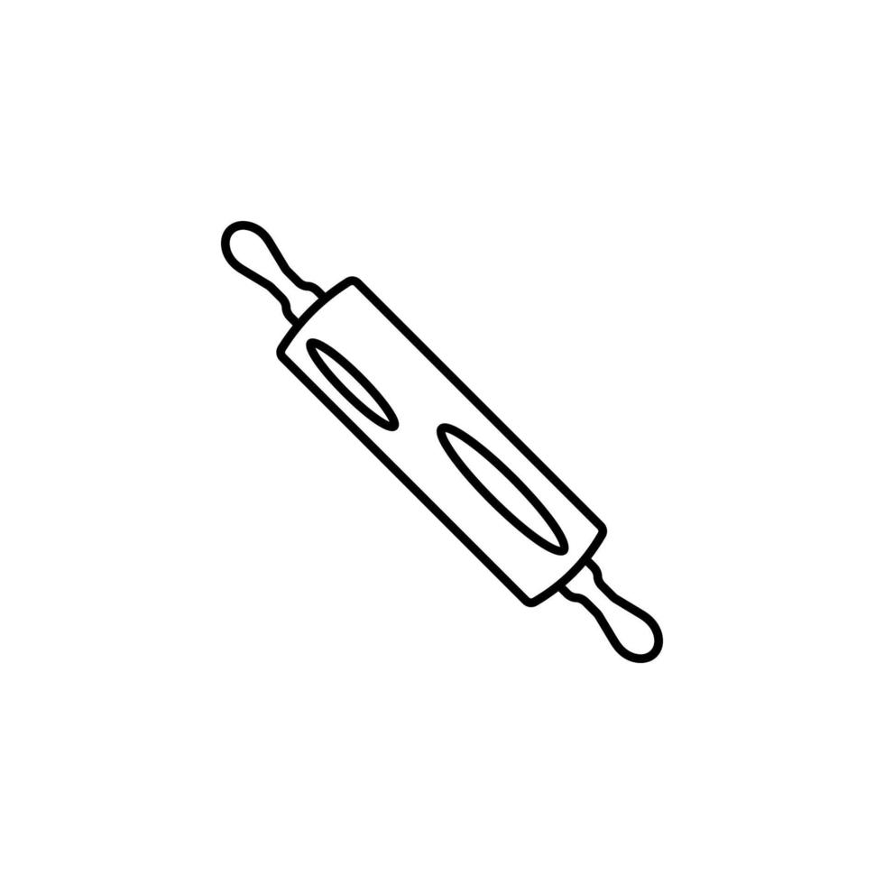 bread roller, dough roller, rolling pin vector icon illustration