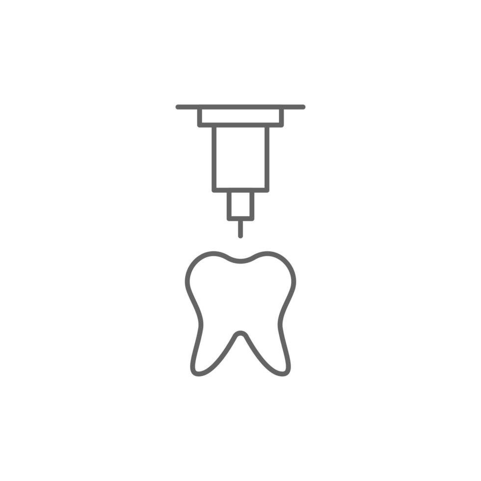 Dental, 3d printing vector icon illustration