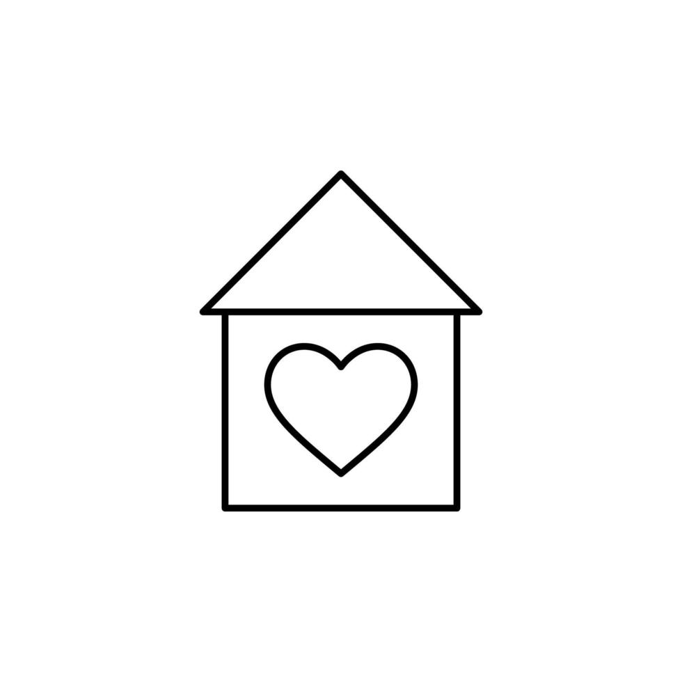 casa con corazón vector icono ilustración