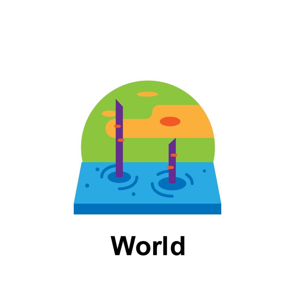 Space, world color vector icon illustration
