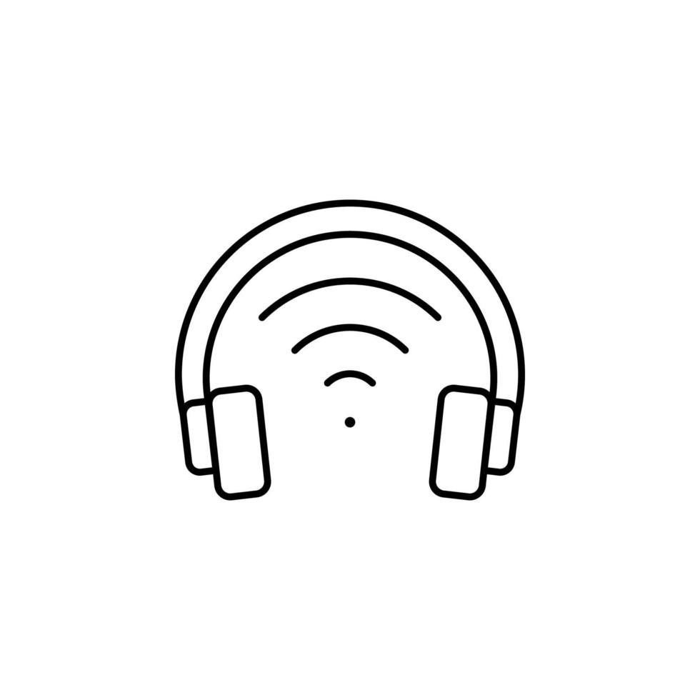 headphones, internet music, music gadget vector icon illustration