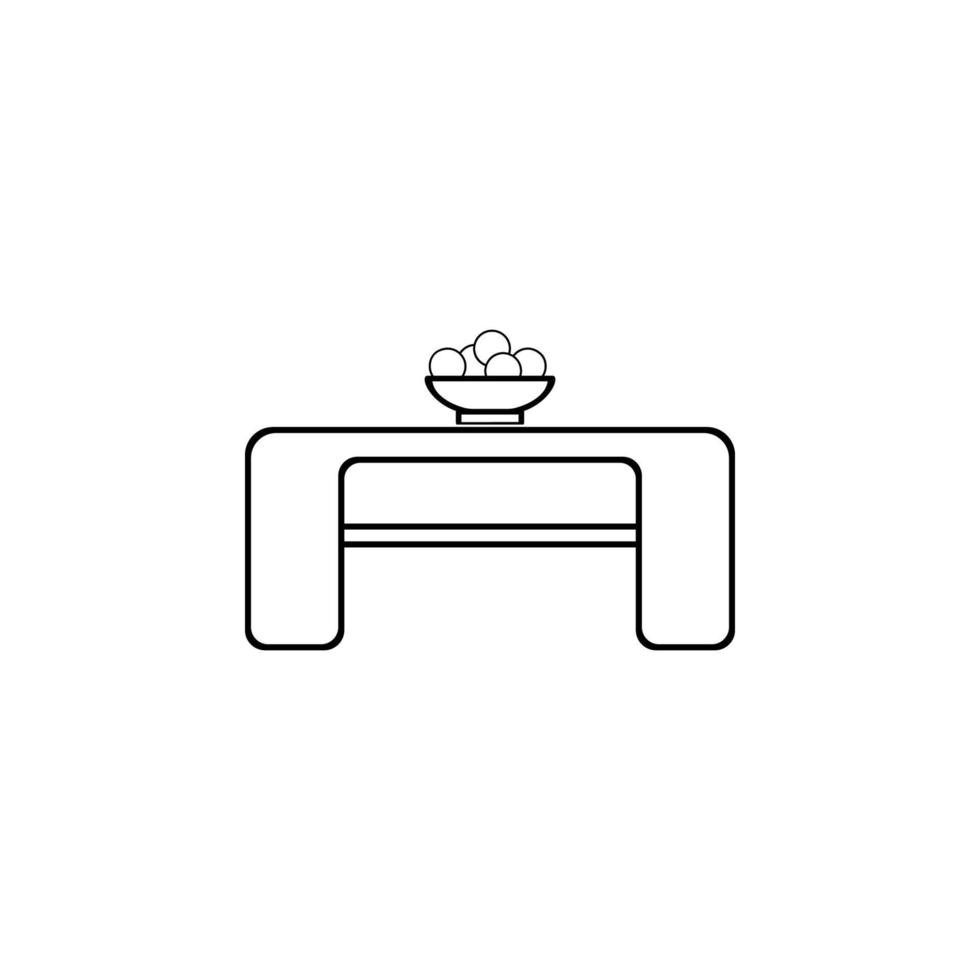a coffee table with fruit vector icon illustration