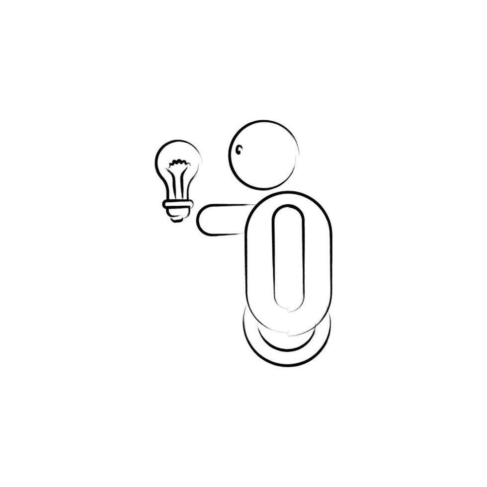 hand holds light bulbs vector icon illustration