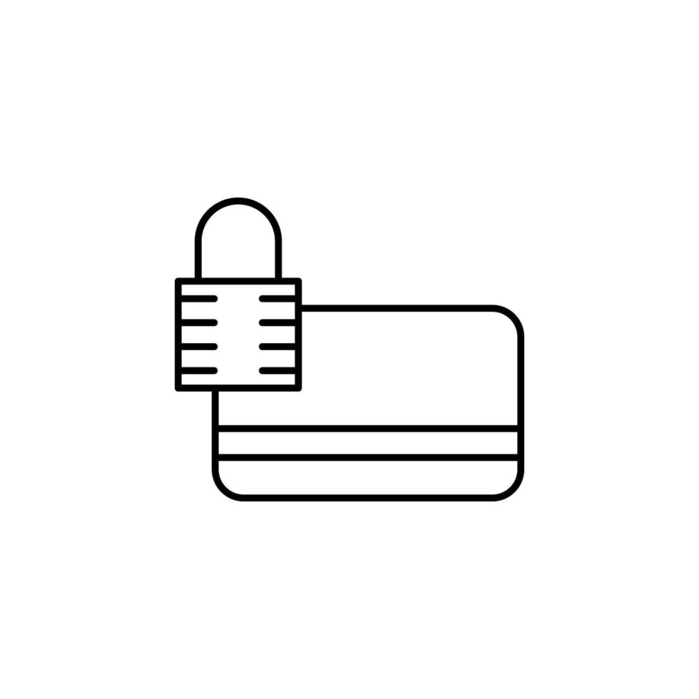 lock bank card vector icon illustration