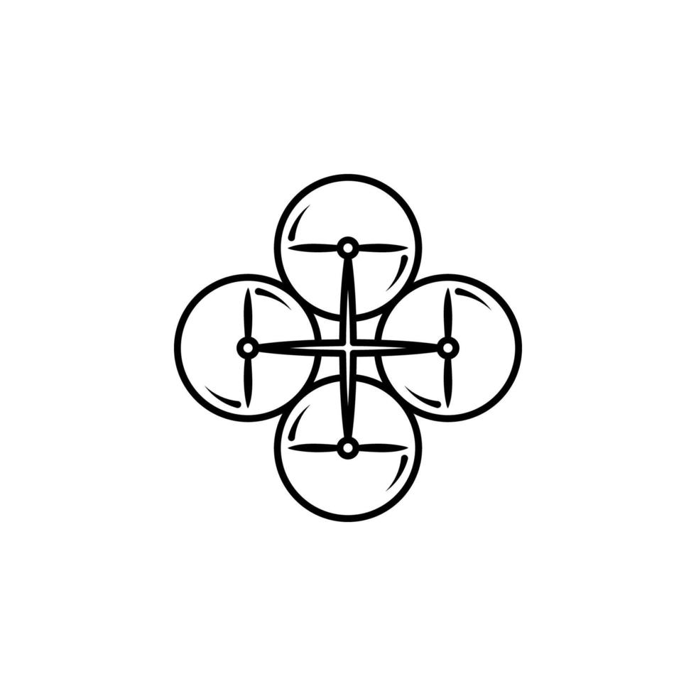 propeller, quadcopter, drone vector icon illustration