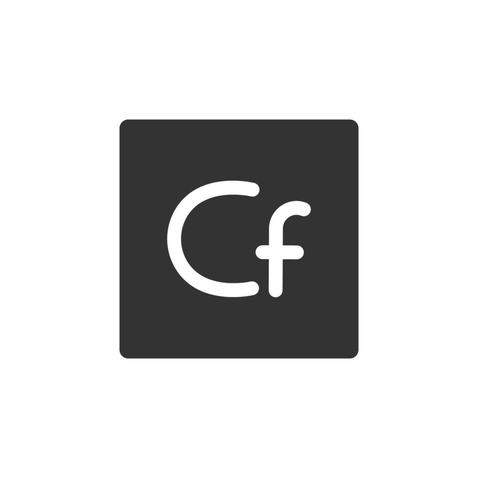 cf abbreviation isolated simple vector icon illustration
