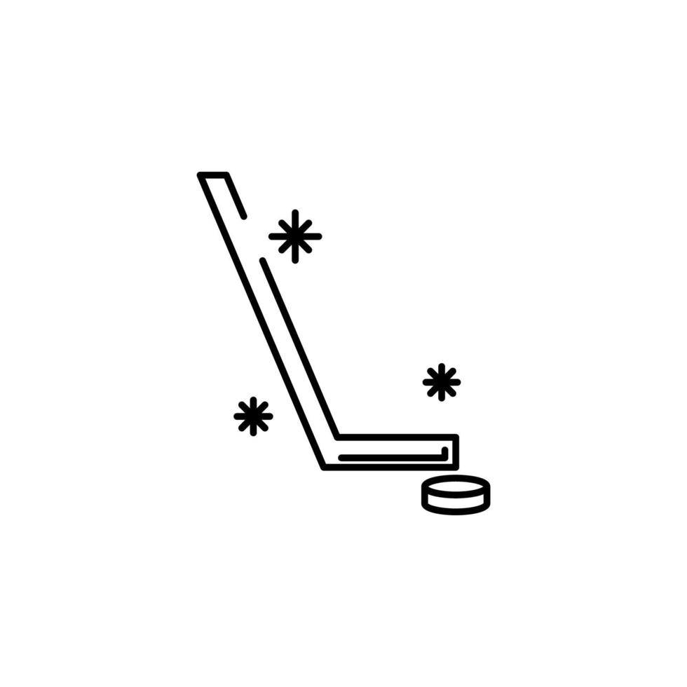 stick puck snow concept line vector icon illustration