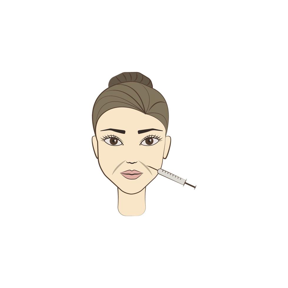 cheek botox colored vector icon