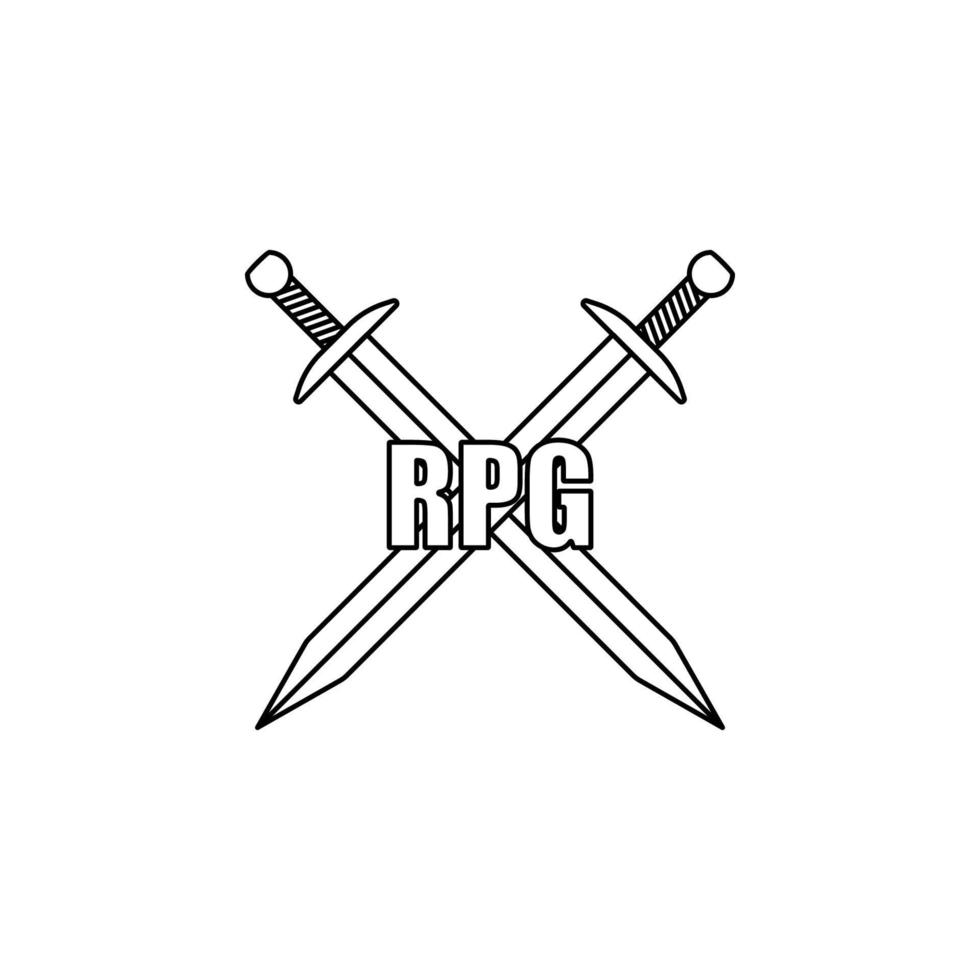 logo rpg juegos vector icono ilustración